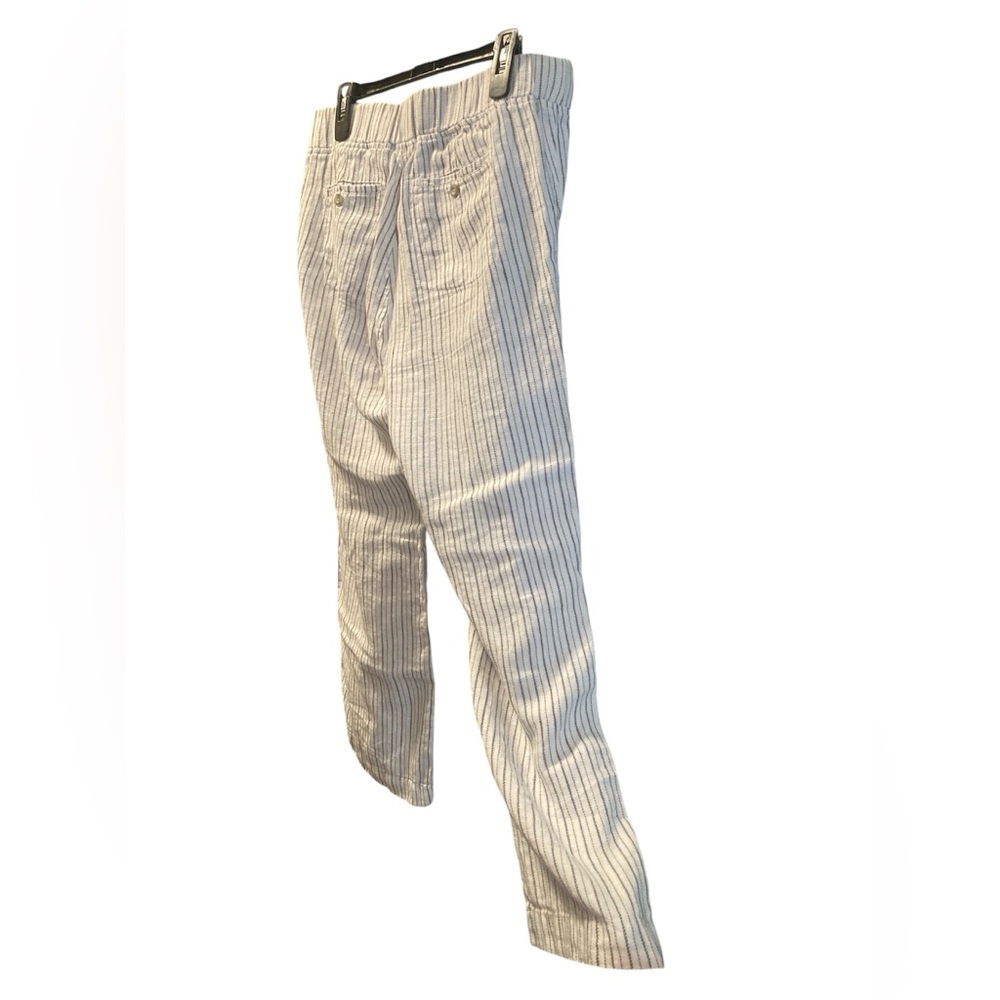 Athleta 100% Linen Herringbone Striped Pants. Size 14. - Picture 4 of 14